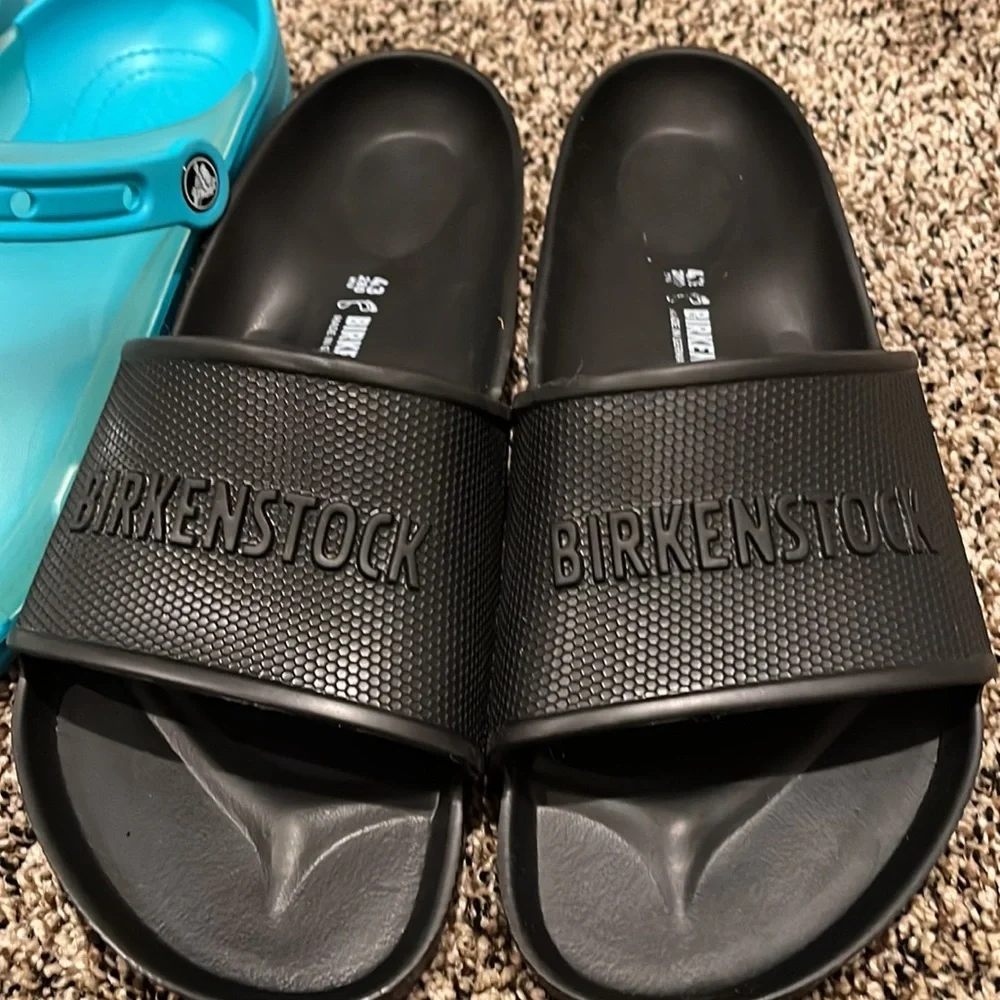 Men’s Birkenstock Slides & Crocs Translucent Comfort Shoe, NWT